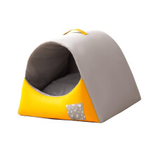 Soft Cozy Pet Bed Cat House with Removable Cushion and Warm SemiClosed Design for Small Pets