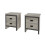 Pair Of Boston 2 Drawer Bedside Table Grey Cabinet 2