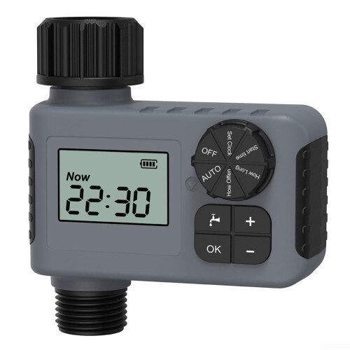 Smart Irrigation Timer with Large LCD, Automatic Garden Watering System, IP55 Waterproof Design
