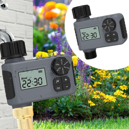 Smart Irrigation Timer with Large LCD, Automatic Garden Watering System, IP55 Waterproof Design 2