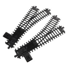 2 pieces of model railway tracks. Uniquely designed and easytoassemble plastic track parts for children's playtime and family interaction.