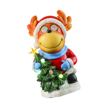 Glowing Christmas Music Box Desk Ornament Resin Figurine-C