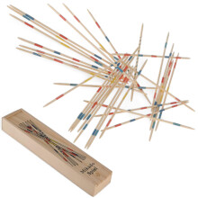 Wooden Mikado Game Pickup Sticks in Wooden Box Traditional Skill Game with Pointbased Marking