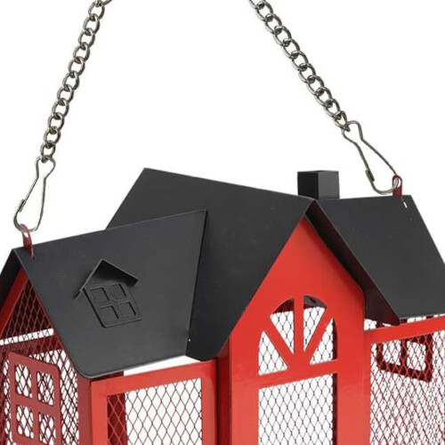 Robustes Vogelfutterhaus für den Außenbereich, großes-Rot