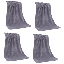 4 Stück extra dickes, saugfähiges Haarhandtuch, schnell-grau