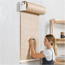 Kraft Paper Roll Holder Wall Mounted Dispenser with Cutter for Kitchen Office Café 37cm