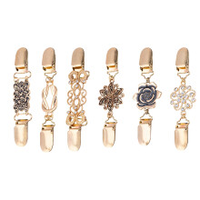 6Pcs Cardigan Clip Scarf Collar Clip Women Sweater Clip-Gold
