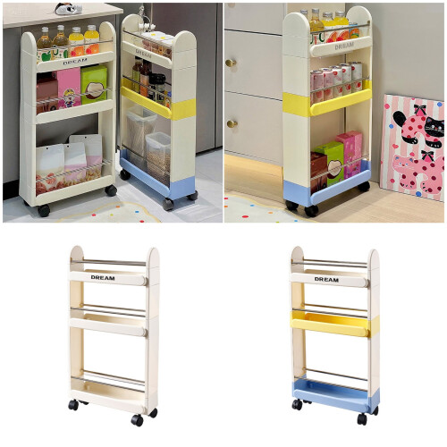 Portable Kitchen Bathroom Cart Multi Layer Shelving Unit-color 1