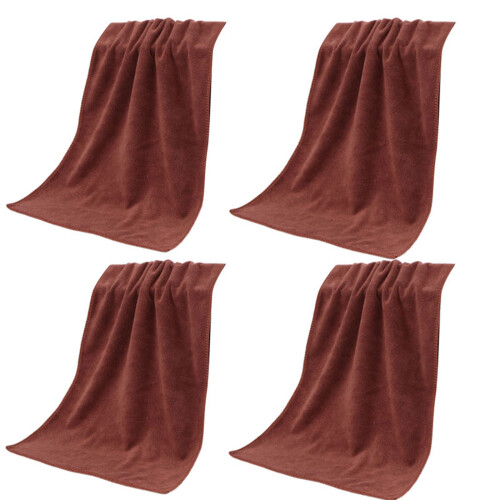 4 Piece Quick Dry Bath Towel Extra Thick Design-Coffee color