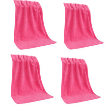 4er-Set Haarhandtuch, superweiches, schnell-Dunkelrosa