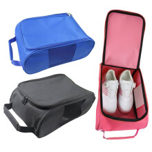 1x borsa per scarpe da golf in tessuto Oxford 23x15x33cm nero