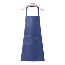 Triple Button Adjustable Apron Waterproof Polyester Oil-Blue