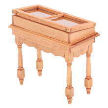 Miniaturhaus-Vitrinen mit Klappdeckel – Birke, 8,2 x 4 x 8 cm
