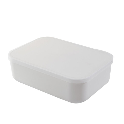 Lightweight Small Storage Solution, Oblate Design Stackable Storage Box, Waterproof Dust Proof Organizer with Lid, Large Capacity Organizer for Office
