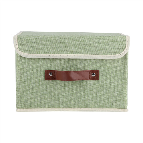 Foldable Storage Box, Stackable and Collapsible Design for Efficient Space Management, Lidded Storage Cube with Faux Leather Handles, Breathable Cotto 1