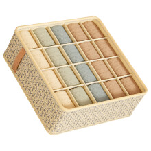 Stoffschrank-Schubladentrenner Organizer, 20-fach Gitter, Beige, 32x32x11cm