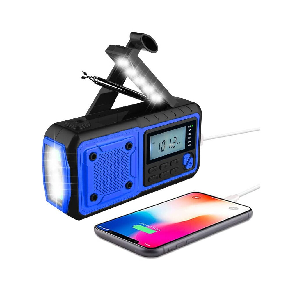 Portable Outdoor Radio Hand Crank Solar Emergency Fm/Am, 4000Mah Power Bank, Usb Charging, Builtin Flashlight 9426802370461