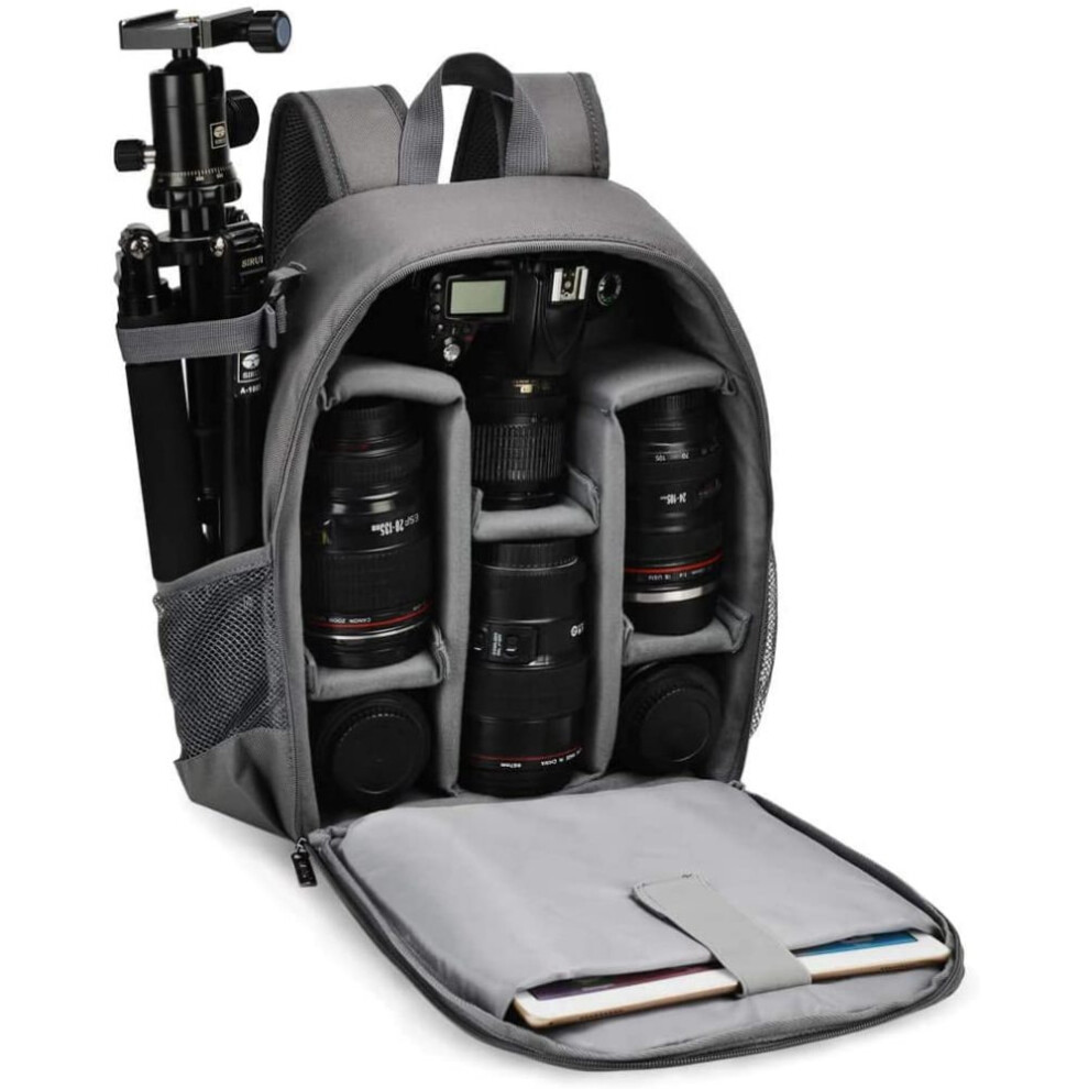 Compact Camera Backpack With Professional Photography, Compatible Dslrs For Canon Nikon Sony, Waterproof Nylon And Padded Dividers, Lightweight And 9004841678122
