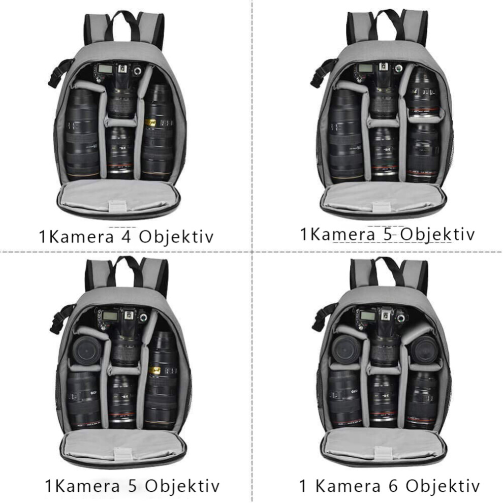 Compact Professional Dslr Camera Backpack, Customizable Interior Space Waterproof Camera Bag For Canon Nikon Sony Lenses And Tripods, Holds 15.6" 9128293426060