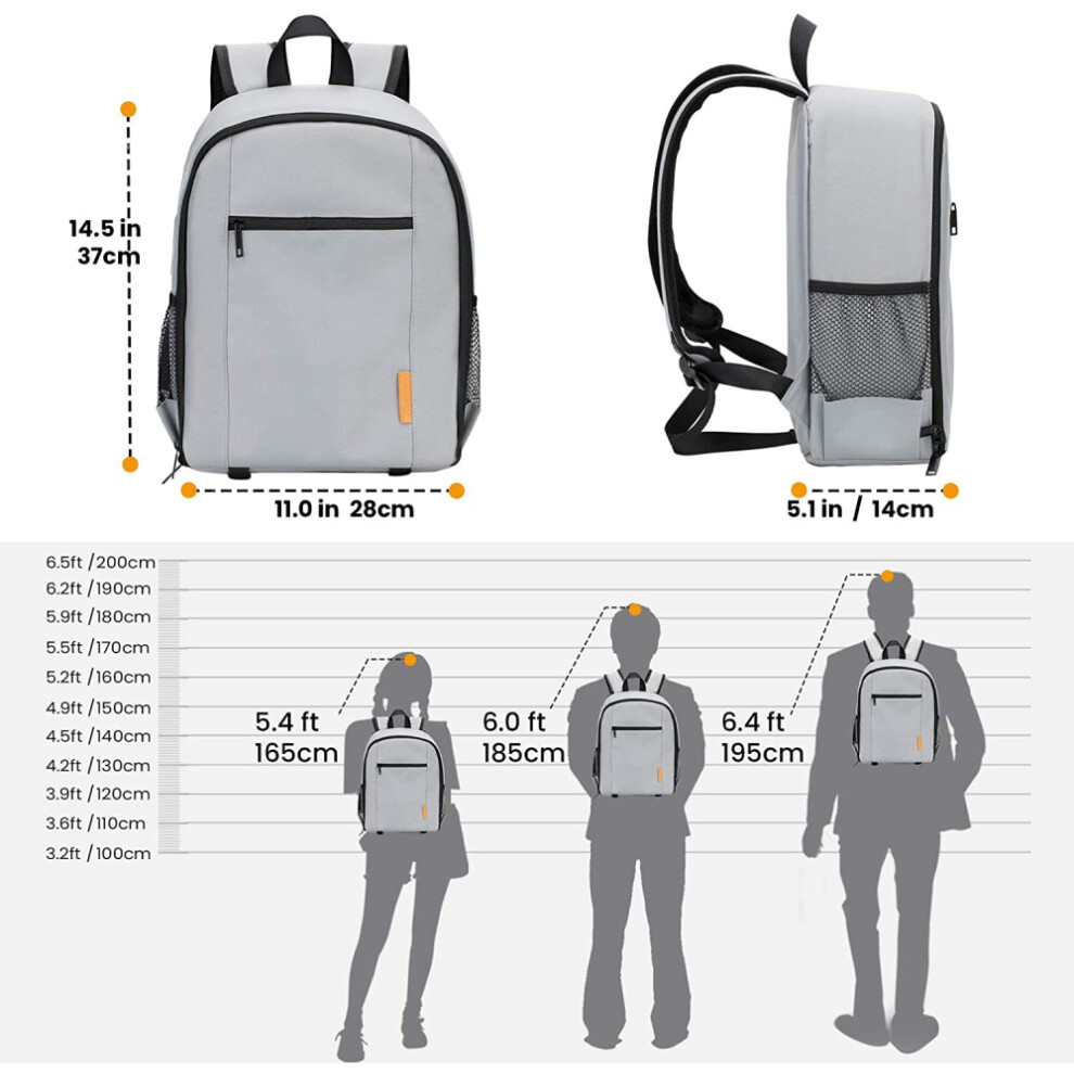 Camera Backpack For Dslr Slr Mirrorless, Waterproof Camera Bag With Rain Cover Large Capacity Photography Backpack, Shock-Proof Removable Inner 9128293426084