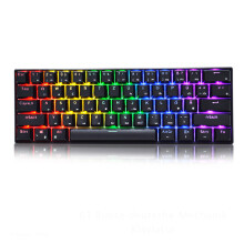 Mechanische Gaming-Tastatur mit anpassbarer Hintergrundbeleuchtung, 61 Tasten, ultrakompakte, tragbare, kabelgebundene Gaming-Tastatur für Windows-,