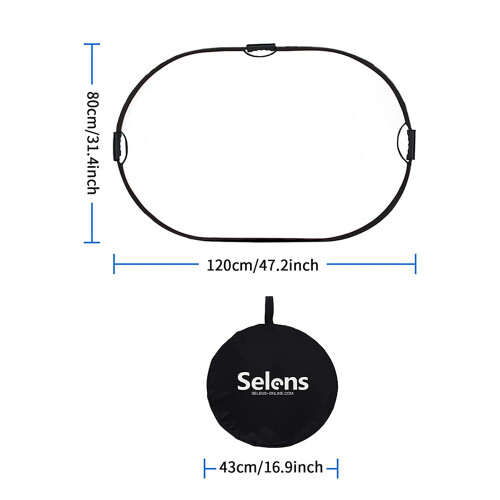 Versatile Oval Reflector, 5-in-1 Multi Surface Disc for Optimal Lighting Control, Durable and Long-lasting Performance, Portable Zipper Case for