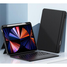 Teclado destacável com ângulos de visão ajustáveis para iPads de 12,9 polegadas (5ª/4ª/3ª geração), teclado retroiluminado e capa protetora