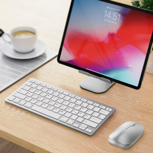 Design ergonômico e ampla compatibilidade: teclado Bluetooth para digitação perfeita em iOS, Android e Windows. 1