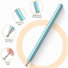 Actieve styluspen, precisiestylus compatibel met touchscreen, oplaadbare fijne punt voor universeel compatibele apparaten, slank aluminium ontwerp
