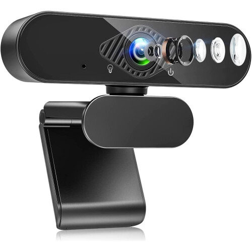 Webcam 1080P, Webcam de compatibilidade universal com microfone com redução de ruído, Webcam USB HD plug and play para videoconferências. 1