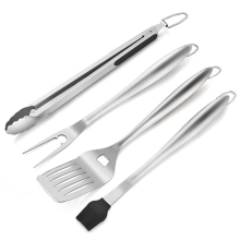 Set professionale di utensili per griglia in acciaio inossidabile, accessori per grigliate resistenti per uomini, set completo per barbecue con