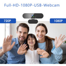 Webcam 1080P, Webcam de compatibilidade universal com microfone com redução de ruído, Webcam USB HD plug and play para videoconferências.