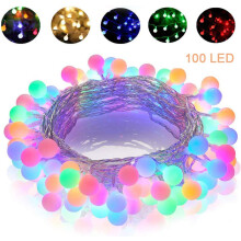 Stralende gloed: USB-oplaadbare lichtslinger met 100 matte bolletjes voor binnen- en buitendecoratie, 8 standen, afstandsbediening, waterdicht IP65,