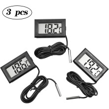 Temperatuur- en vochtigheidsmeter met sonde, vochtbestendige externe sensor voor nauwkeurige meting, mini-formaat digitale koelkastthermometer.