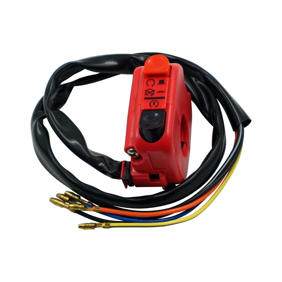 22Mm Universal Motorcycle Handlebar Switch Multifunction Start Kill Headlight Control Button Red 9365049033268