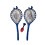 Funslinger kit. Includes 2 launching racket catch nets and 1 Whissile, whistling rubber projectile. 1