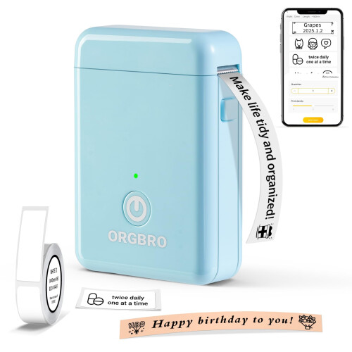 ORGBRO X1 Label Maker Machine with Tape Thermal Portable Bluetooth
