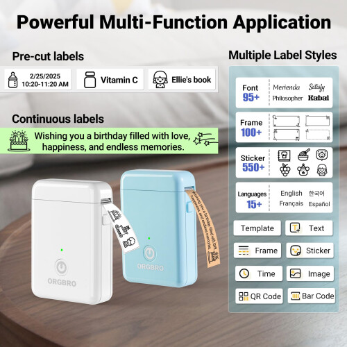 ORGBRO X1 Label Maker Machine with Tape Thermal Portable Bluetooth 1