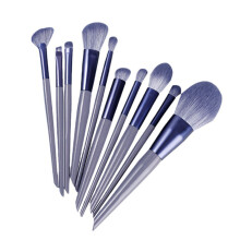 10 Stück weiche Haar Gesichtsmalpinsel-Set – Lidschatten, Rouge, Concealer, Lila