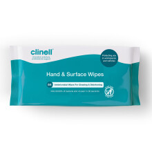 Clinell Antimicrobial Hand Wipes for Cleaning & Disinfecting - Sanitising Wipes, Ideal for Travel - Dermatologically Tested, Kills 99.99% of Bacteria