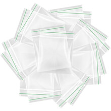 DEALONIC Grip Seal Resealable Zip Lock Bags 100 Pack (25mm x 25mm) Small Transparent Plastic Zipper Gripseal Bags for Jewellery, Coins, Screws, Bead