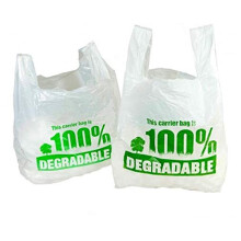 Sabco - White Vest Carrier Bags 100% Degradable - Large 11 x 17 x 21"