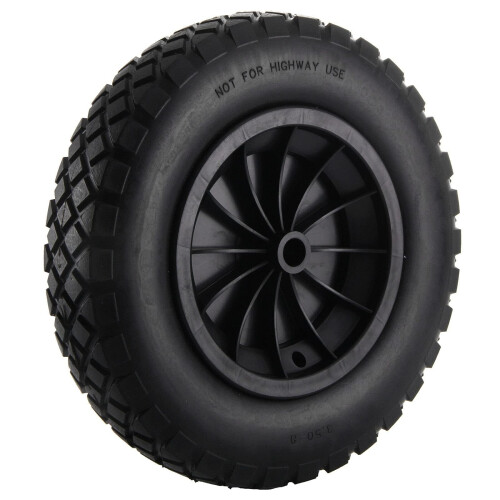 CROWNSHOP 14" Wheelbarrow Wheel PU Puncture Proof Solid 3.50-8 Wheel