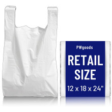 Plastic Carrier Bags White - Standard Retail Size 12x18x24", 400 | qua