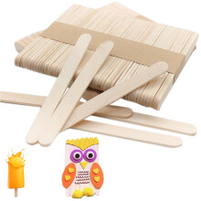 200 Pcs Wooden Sticks for Ice Cream Tongue Depressors Lollies Wax DIY