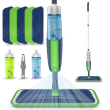 Spray Mops for Cleaning Floors - MEXERRIS Floor Cleaning Mop with 5 Reusable Microfiber Pads 2 Refillable Bottles - Wet Dry Mop Dust Mops for Hardwoo