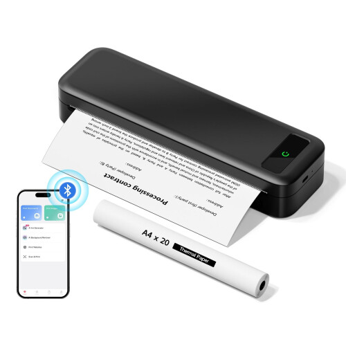 Portable Thermal Printer A4 Inkless Wireless Bluetooth 300 Dpi | quali