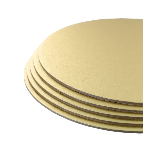 Culpitt 10" Double Thickness Cake Card, Pale Gold Boards, Cut Edge, 1