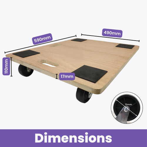 Move-It Large Dolly, Trolley on Wheels, Transport Roller Ideal for 2