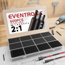 Eventronic Heat Shrink Tubing 600Pcs, EVA Material Upgrade, IP56 | qua